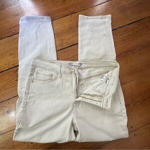 Beige/Cream Straight Leg Jeans